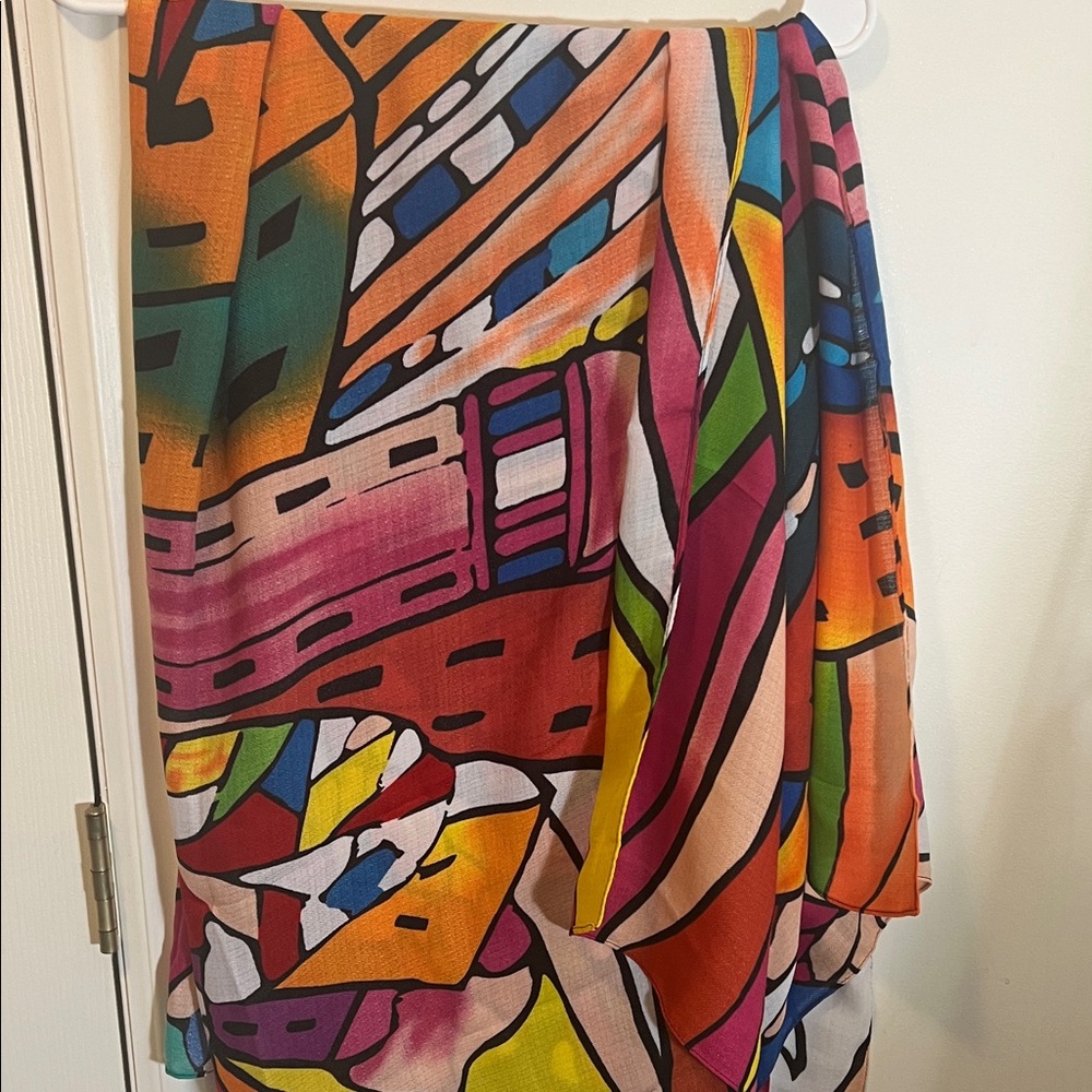 Colorful Abstract Pattern Scarf - Picture 4 of 4